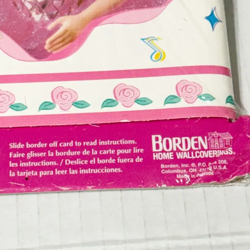 Vtg Barbie Prepasted Decorative Border 5 yd x 6.83